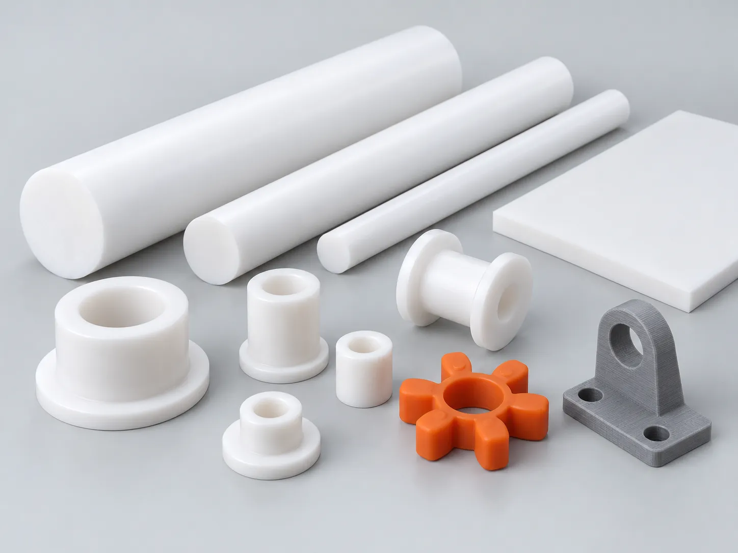 Representative view of ptfe rods