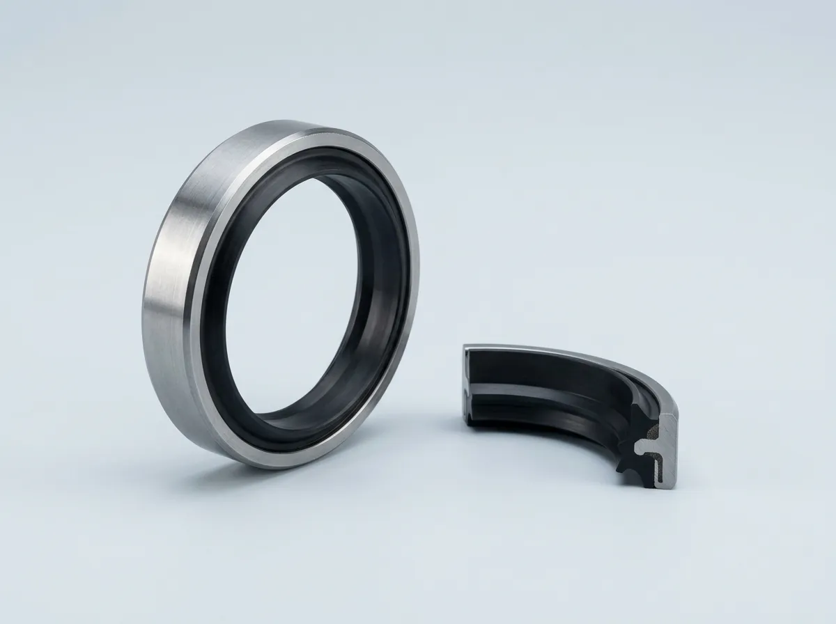 Representative view of metal-cased hydraulic wiper seals